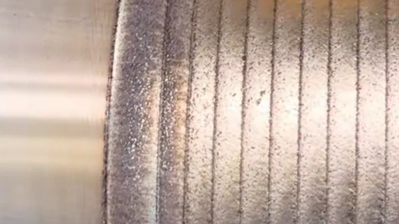 close-up shot of wide-beam laser cladding close-up shot of wide-beam laser cladding